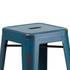 Flash Furniture - Tabouret de bar en métal vieilli bleu antique de 30 po haut.-Trous de drainage dans le siège