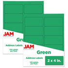 JAM Paper Mailing Address Labels - 2 x 4 - Green - 2 sets of 120-6-2/5 ounce