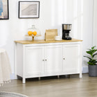 HOMCOM 47.2" L Sideboard Buffet Storage Cabinet - White-Six steel hinges allow easy opening and close