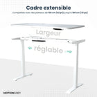 MotionGrey - Bureau assis-debout électrique à double moteur, réglable en hauteur, 165 po de largeur - Cadre blanc-Moteurs doubles Bosch fabriqués en Allemagne - Nos moteurs Bosch haut de gamme offrent une capacité de charge et une vitesse de déplacement supérieures aux normes de l’industrie, tout en respectant des critères élevés d’efficacité énergétique. Pour garantir une qualité optimale, chaque moteur est soumis à un processus d’inspection complet en 6 étapes