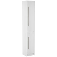 HOMCOM Tall Bathroom Storage Cabinet with Three Adjustable Shelves - White-Compact and tall cabinet, great for narrow spaces