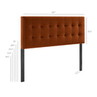 Modway Lily Stain-Resistant Performance Velvet Full Size Headboard - Rust-Full Size Headboard