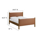 Modway Maven Queen Size Vegan Leather Upholstered Platform Bed - Tan Walnut-8