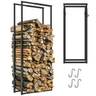 Outsunny - Support à bois de chauffage réglable- rack de rangement en acier pour bois- extérieur intérieur-S'ajuste de 15,7 po à 25,6 po (40-65 cm) de largeur et de 39,4 po à 59 po (100-150 cm) de hauteur pour une utilisation polyvalente 