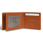 Champs Denim Leather Center Wing Wallet - Tan/Black-RFID Lining