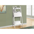 Monarch Specialties 7040 61" Computer Desk - White Ladder Style-Featuring a large fixed bottom shelf and 2 stationary top shelves for books, accessories, or display decorative accents in a fashionable style.