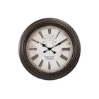 Monarch Specialties Clocks 20" Round Wall Clock - Brown-This stylish and trendy 20" round wall clock in a rich brown color with a subtle rubbed finish and metal hands with a vintage feel, is perfect for adding a decorative touch to any room in your home