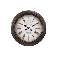 Monarch Specialties Clocks 20" Round Wall Clock - Brown-This stylish and trendy 20" round wall clock in a rich brown color with a subtle rubbed finish and metal hands with a vintage feel, is perfect for adding a decorative touch to any room in your home