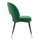 Modway Rouse Performance Velvet Dining Side Chair - Emerald-Mid-Century Modern Design