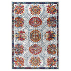 Modway Entourage Kensie Distressed Floral Moroccan Trellis Area Rug - 5 ft W x 8 ft L - Ivory Blue Red Orange Yellow-Distressed Vintage Floral Moroccan Trellis Area Rug