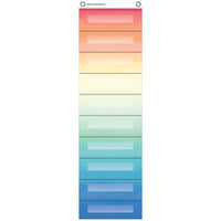 Teacher Created Resources File Storage 10 Pocket Chart - 14" x 58" - WaterColour-Perfect for organizing student files, file-folder games, forms, and other paperwork