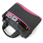 Vangoddy - Sac messager 2 en 1 Wave pour ordinateur portable 13 pouces - Gris/Rose-Style moderne. Esthétique sobre, adaptée aux environnements professionnels ou décontractés