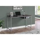Monarch Specialties 7369 48" Computer Desk - Espresso/Silver Metal-One open suspended cubby for additional storage