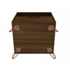 Manhattan Comfort - Rockefeller Table de Nuit 1 Tiroir Style Mid-Century Modern 51 cm - Marron - Lot de 2-Parfait pour le rangement ou l’exposition d’objets