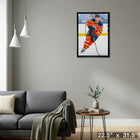 Connor Mcdavid Edmonton Oilers Skating - Framed Canvas - 22" x 31"-Ready to hang - arrives fully assembled