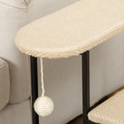 PawHut 3-Step Carpeted Pet Stairs - Cream White-A sisal cat scratching board to sharpen cats' claws and protect your furniture or floor 