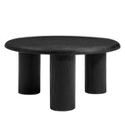 Modway Mavina Round Mango Wood Coffee Table - Black-Solid Mango Wood