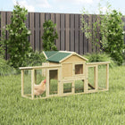 PawHut - Poulailler, grand clapier en bois pour lapins avec pondoir, enclos - rampe-Deux rampes intégrées pour un accès facile à l'intérieur et à l'extérieur 