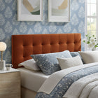 Modway Lily Stain-Resistant Performance Velvet Full Size Headboard - Rust-Biscuit Tufted Design