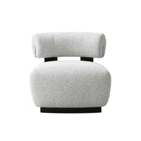 Manhattan Comfort Bartow 30.7" Mid-Century Modern Upholstered Accent Chair - Ivory and Black-Mid-Century Modern Accent Chair for Living Room Usage