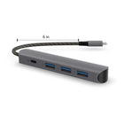 BlueDiamond - Concentrateur USB-C 4-en-1 Slim - 100 W PD-Power Delivery de 100 W : Un port USB-C est dédié à la transmission de 100 W de Power Delivery pour charger l'appareil hôte à des vitesses ultra-rapides