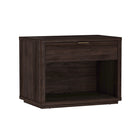 Manhattan Comfort Evelyn 32" Modern 1-Drawer Nightstand 2-Piece Set - Brown-Sleek, Horizontal Drawer Pulls for a Clean, Uncluttered Look