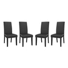 Modway Parcel Vinyl Dining Side Chair - Black - 4 Pack-Simple modern dining chair
