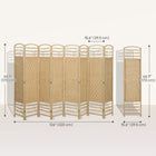 HOMCOM - Séparateur de pièce autoportant à 8 panneaux en fibre ondulée pour bureau à domicile - naturel-Le design pliable avec huit panneaux et neuf charnières en métal vous permet de créer un nouveau look et d’économiser de l’espace lorsqu’il n’est pas utilisé 
