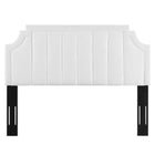 Modway Alyona Channel Tufted Performance Velvet Full/Queen Headboard - White-Durable Stain-Resistant Fabric