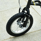 Aosom Youth Kick Scooter with 12'' Inflatable Rubber Wheel - Black-Includes rear and front brakes for secure stopping 