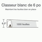 Cardinal® – Reliure XtraLife ClearVue verrouillable à anneaux en D, blanc, 6-Anneaux inclinés en D blocables à montage arrière avec déclics GelTab peuvent tenir 25 % plus de feuilles que les anneaux ronds standard