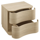 Modway Mirae 2-Drawer Curved Nightstand - Brushed Light Oak-Assembly Required