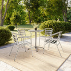 Flash Furniture – Table ronde de 23,5 po en aluminium avec 4 sièges à traverses, intérieur/extérieur (TLH24RD017BCHR4)-23,50 larg. x 23,50 prof. x 27,25 haut. (po)/rond