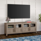 Hudson&Canal Holbrook TV Stand for TV's up to 75" - Antiqued Grey Oak-Features easy assembly