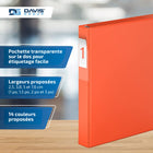 Davis Group Super économie, Reliure à anneaux en “D” inclinés 1 po, paquet de 6 – Orange-Anneau En D, Non Verrouillable