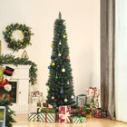 HOMCOM 6' Pencil Artificial Christmas Tree - Green-Realistic plastic branches give a complete and lush look to the tree 