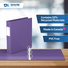 Davis Group Premium Economy Binder - Round Ring - 1.5" - Purple - 6 Pack-Ideal for Conferences, Reference, Colleges & Universities