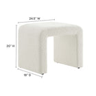 Modway Simba Boucle Fabric Waterfall Stool - Ivory-Nubby Texture