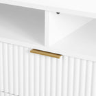 Manhattan Comfort DUMBO 62.99" Modern TV Stand - White-Horizontal Glam Drawer Handles Made of Metal with a Gold Finish