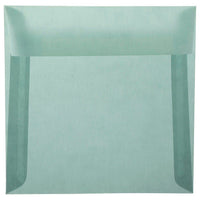 JAM Paper - Enveloppes d'invitation carrées en vélin translucide - 6,5 po x 6,5 po - Bleu océan - 25/paquet (1592117)-Couleur : bleu océan.