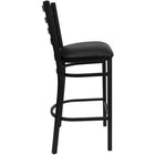 Flash Furniture - Tabouret de restaurant de la série HERCULES en métal noir avec dossier échelle - siège en vinyle noir-Assemblage soudé