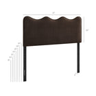 Modway Athena Stain-Resistant Performance Velvet Queen Size Headboard - Chocolate Brown-Scalloped Wave Design