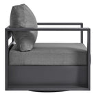 Modway - Tahoe Terrasse extérieure Aluminium revêtu en poudre Fauteuil pivotant - Gris/charbon-Base pivotante à 360 degrés
