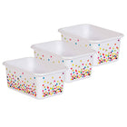 Teacher Created Resources - Petit bac de rangement en plastique Confetti, paquet de 3-Gardez les petits objets bien organisés avec ces bacs de rangement élégants.