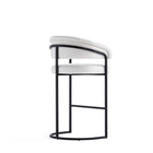 Manhattan Comfort Augusta 22.8" Modern Leatherette Upholstered Barstool - White - 3 Pack-Delivered to you Fully Assembled! No Assembly Required