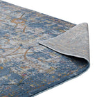 Modway Minu Distressed Floral Lattice Area Rug - 8 ft W x 10 ft L - Blue Grey Yellow/Orange-High Density / Machine-Woven