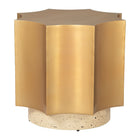 Zuo Osam Side Table - Gold/Beige-Colour: Gold/Beige