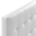 Modway Lily Upholstered Vinyl Queen Headboard - White-Fiberboard and plywood frame