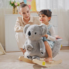Qaba - Cheval à bascule bébé design koala en peluche - gris-Nécessite 3 piles LR44 (incluses) 