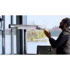 EnerG+ 1500-Watt Floorstanding Infrared Electric Patio Heater with LED and Remote-Provides 3 heat settings of 500, 1000 and 1500 Watts of instantaneous radiant heat. Heating area: 6-8 feet.